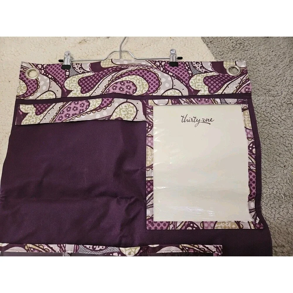 Thirty-One 31 Hang Up Home Organizer Purple Patchwork Paisley 41